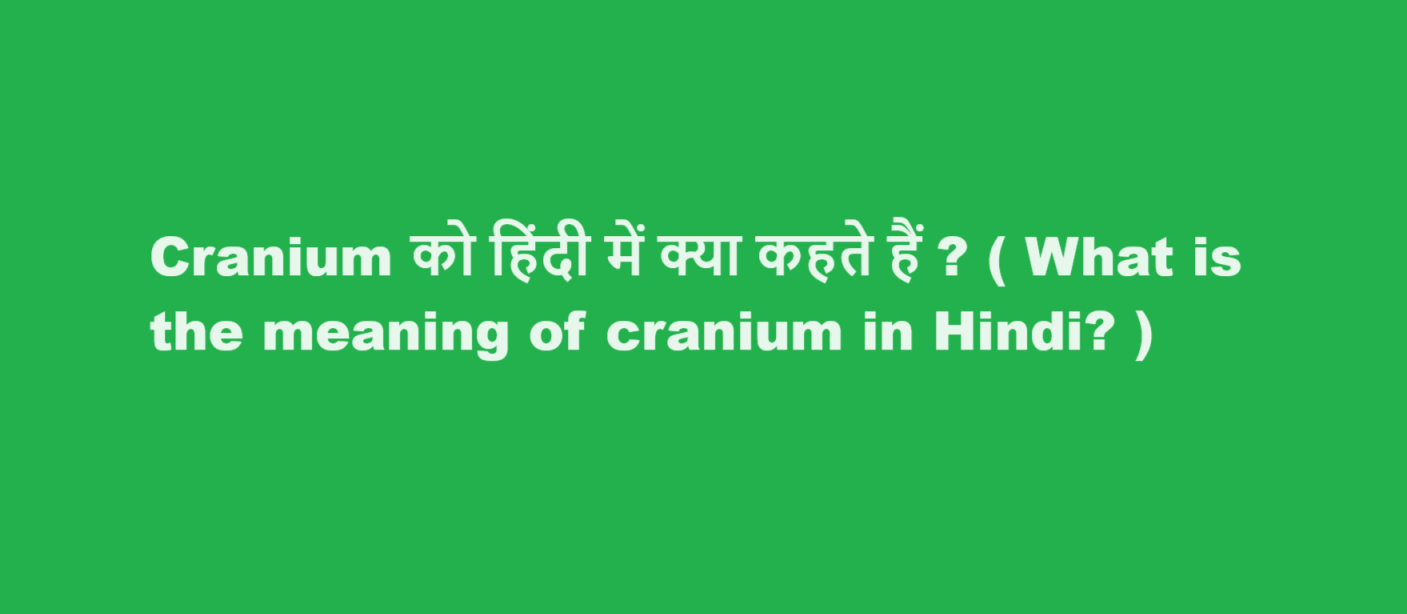 Cranium को हिंदी में क्या कहते हैं ? ( What is the meaning of cranium in Hindi? )